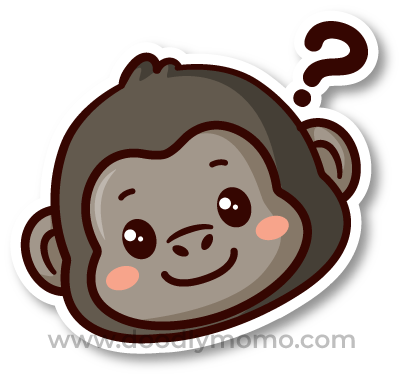 Did You Know illustration: Gorilla head with question mark for kids