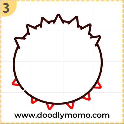 How to draw a cute Pufferfish step (3)