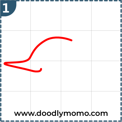 Step 1: Drawing the face outline of a cute Swordfish step by step