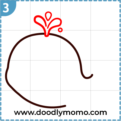 How to draw a cute Whale step (3)
