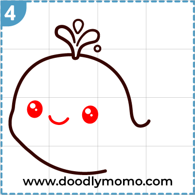 How to draw a cute Whale step (4)