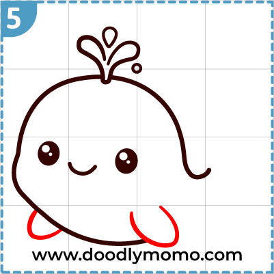 How to draw a cute Whale step (5)