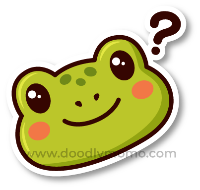 Did You Know illustration: Frog head with question mark for kids