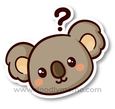 Did you know illustration: Koala head with question mark for kids
