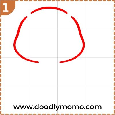 Step 1: Drawing the outline of head of a cute Jaguar step by step