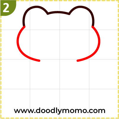 Step 2: Adding the frog's cheek to the drawing