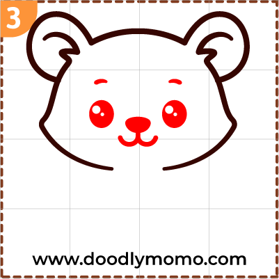 Step 3: Sketching the Tiger's eyebrows, eyes, nose and mouth step by step for beginners