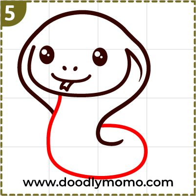 Step 5: Adding the body of the cobra to the drawing