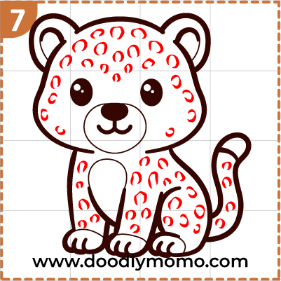 Step 7: Final touches on the cute Jaguar drawing