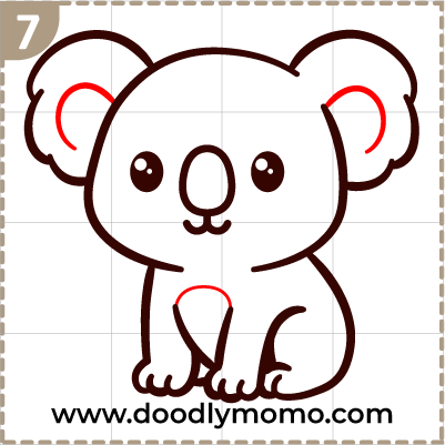 Step 7: Final touches on the cute koala drawing