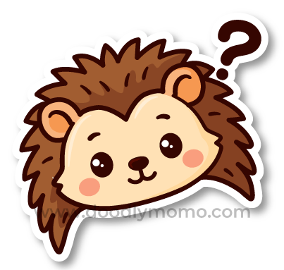 Did You Know illustration hedgehog head with question mark for kids