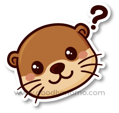 Did You Know illustration Otter head with question mark for kids
