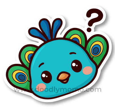 Did You Know illustration: peacock head with question mark for kids