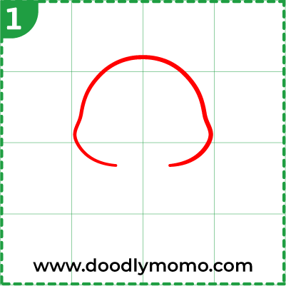 Step 1: Drawing the head outline of a cute peacock step by step