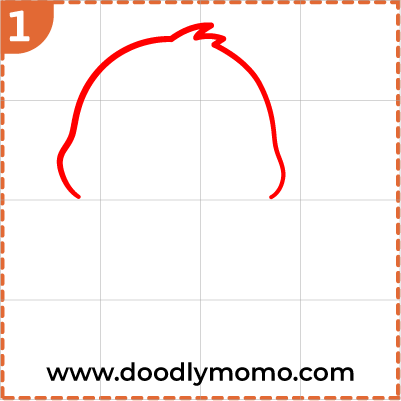 step 1 Drawing the head outline of a cute robin step by step