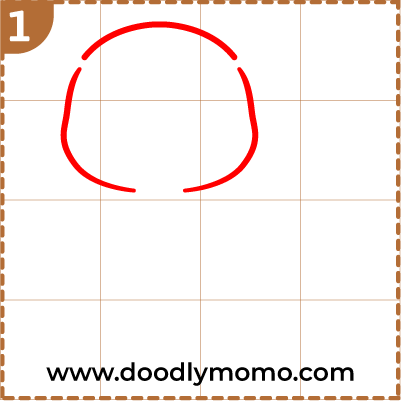 Step 1: Drawing the outline head of a cute otter step by step