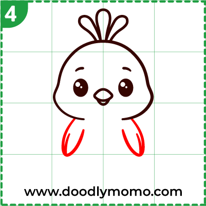 step 4: Drawing the peacock's wings in simple steps