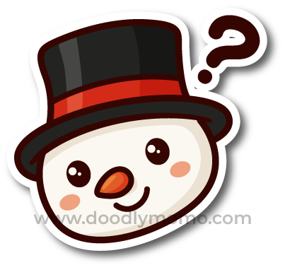Did You Know illustration snowman head with question mark for kids