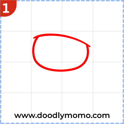 step 1 Drawing the face outline of a cute snowman step by step