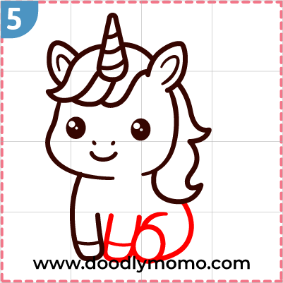 step 5 Adding legs to the cute unicorn drawing