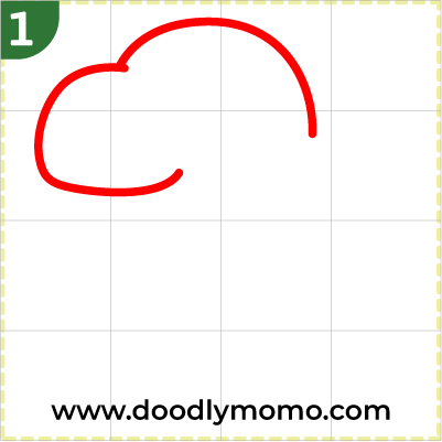 step 1 Drawing the head outline of a cute dinosaur step by step