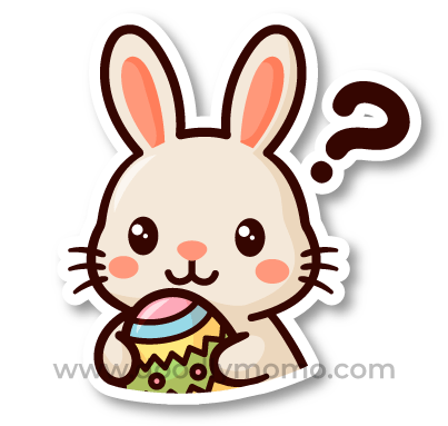 Did You Know illustration Easter bunny with question mark for kids