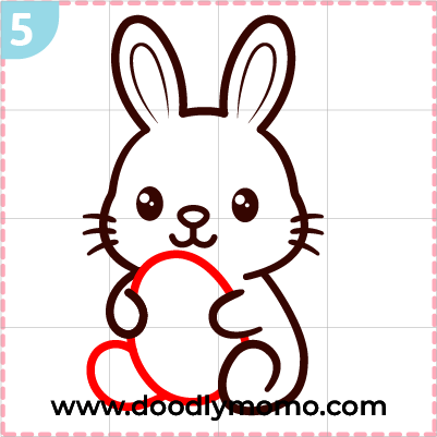 step 5 Adding big easter egg to the easter bunny drawing