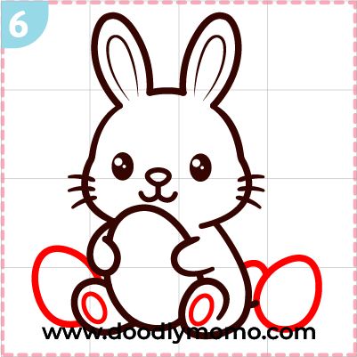 step 6 Drawing additional easter eggs to easter bunny drawing for kids